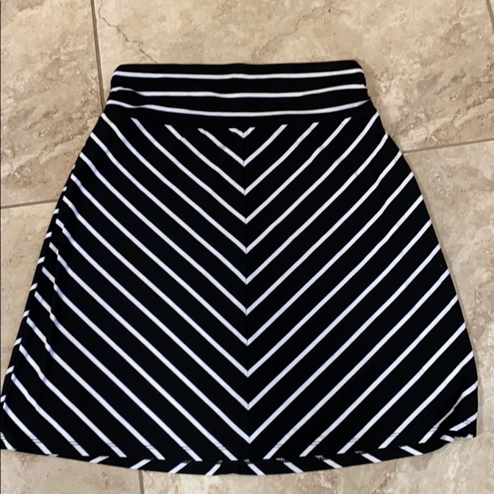 Striped Knee Length Skirt